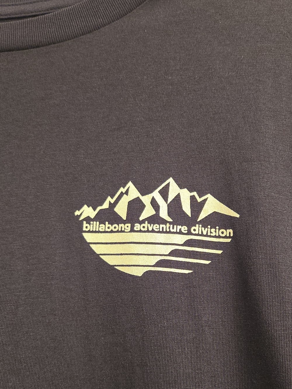Billabong Black Tee with White Logo Tag Graphic